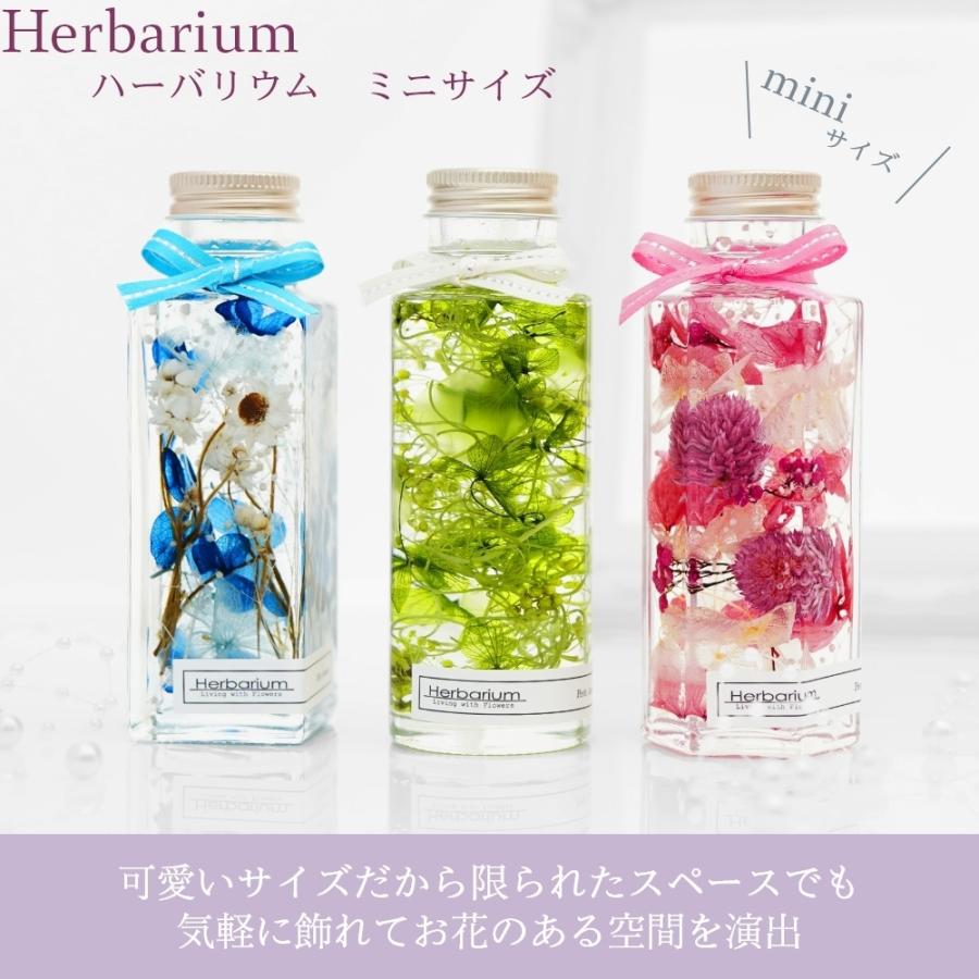花束シリーズ ＊ショート＊ グリーン&ピンク　ハーバリウム 瓶の形状とお花の色を選べるハーバリウム ミニサイズ ギフトボックス