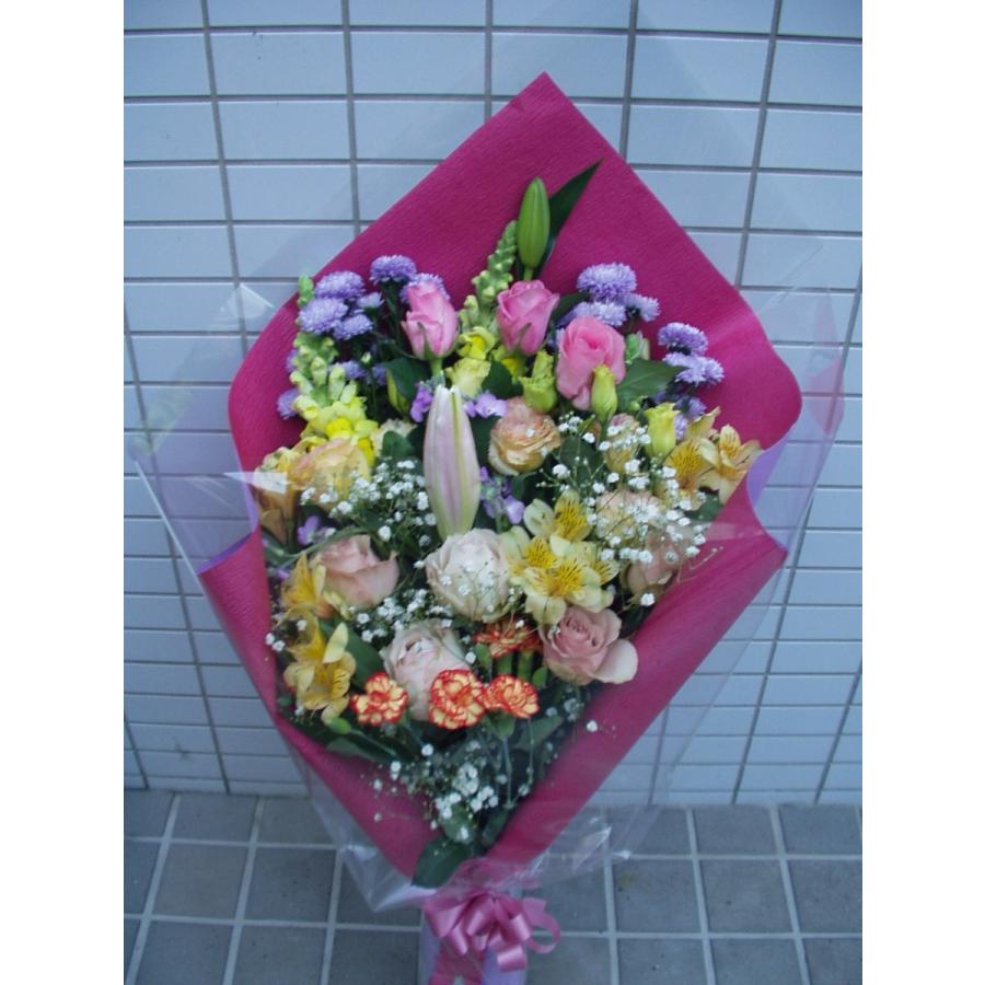 花束アレンジメント サンフラワーとバラ 花束 7000円 花 ギフト 母の日 父の日 誕生日 お祝い アレンジメント