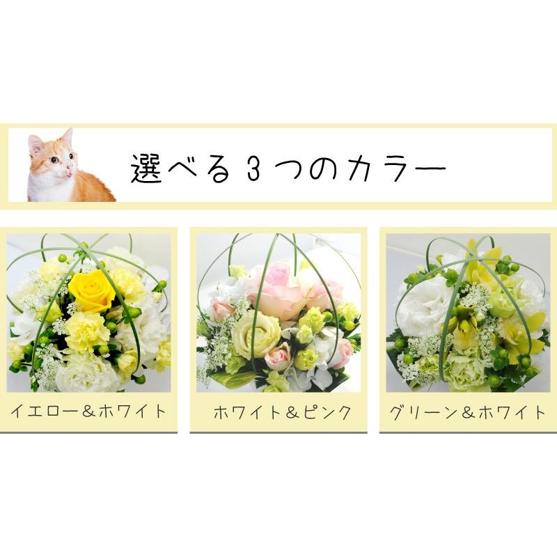 ペット お供え 花 贈る お悔やみ花 お供え花 供花 犬 わんちゃん 供 ねこ ネコ アレンジメント メモリアルアレンジメント 翌日配達 | エーデルワイス花の贈り物 | 07