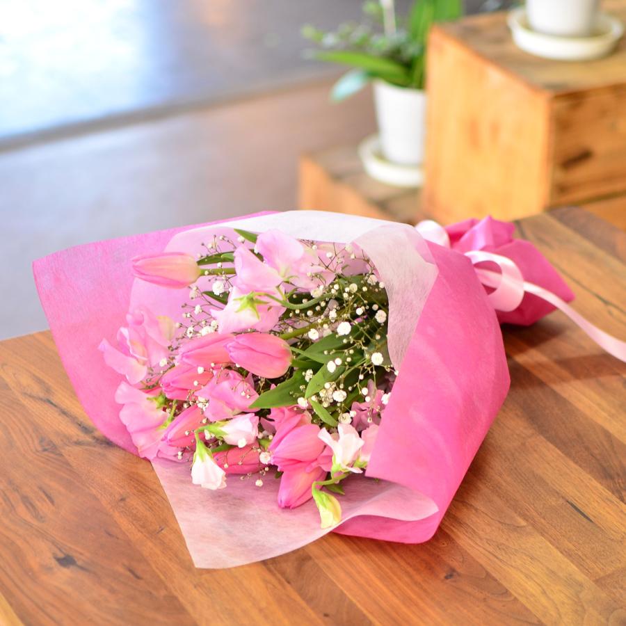 ホワイトデー 卒業祝 入学祝 就職祝 退職祝 プレゼント 合格 入学 送別 退職   誕生日 プレゼント チューリップ 花束  お祝い 春の花束 Mサイズ | エーデルワイス花の贈り物 | 12