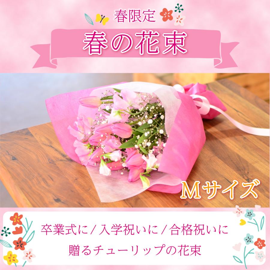 ホワイトデー 卒業祝 入学祝 就職祝 退職祝 プレゼント 合格 入学 送別 退職   誕生日 プレゼント チューリップ 花束  お祝い 春の花束 Mサイズ | エーデルワイス花の贈り物 | 01