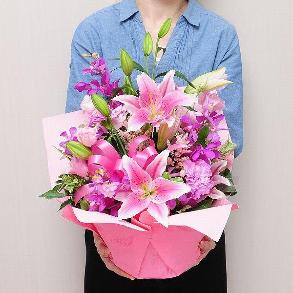 誕生日 花 転勤花 退職花 昇進花 昇格花 栄転花 就任祝い花 フラワーギフト プレゼント ピンクの百合 ピンクリリー アレンジメント Mサイズ 翌日配達 お見舞い花 Ar Plily50 花束ギフト花工房 誕生日翌日配達 通販 Yahoo ショッピング