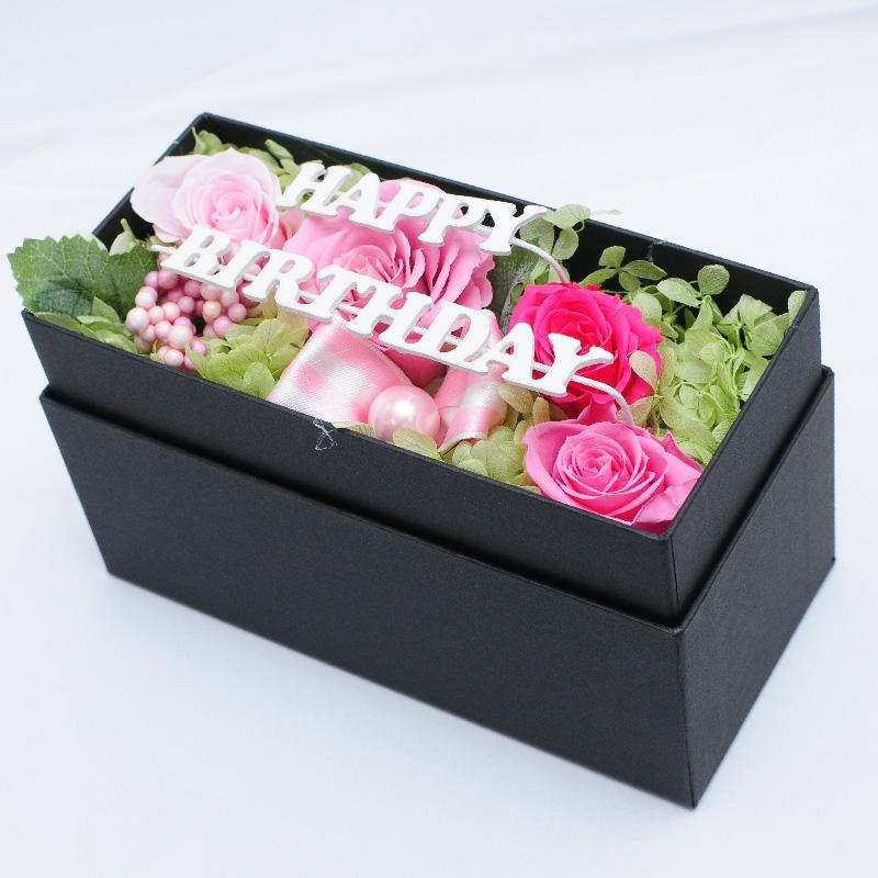 誕生日 プレゼント 花 お祝い 花 誕生日 プリザ 枯れない花 ギフト 花 バラのボックスアレンジ | エーデルワイス花の贈り物 | 02