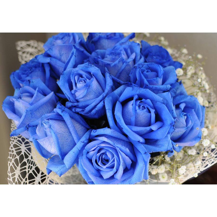 44本ブルーバラブーケ　プレゼント お祝い 枯れない花 永生薔薇　特別な人へ 44本ブルーバラブーケ プレゼント お祝い 枯れない花 永生薔薇