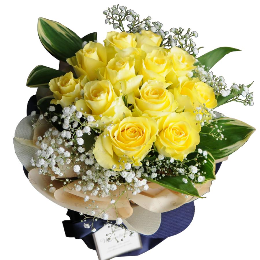 エーデルワイス花の贈り物 誕生日 プレゼント 花束 バラ 薔薇 イエロー 