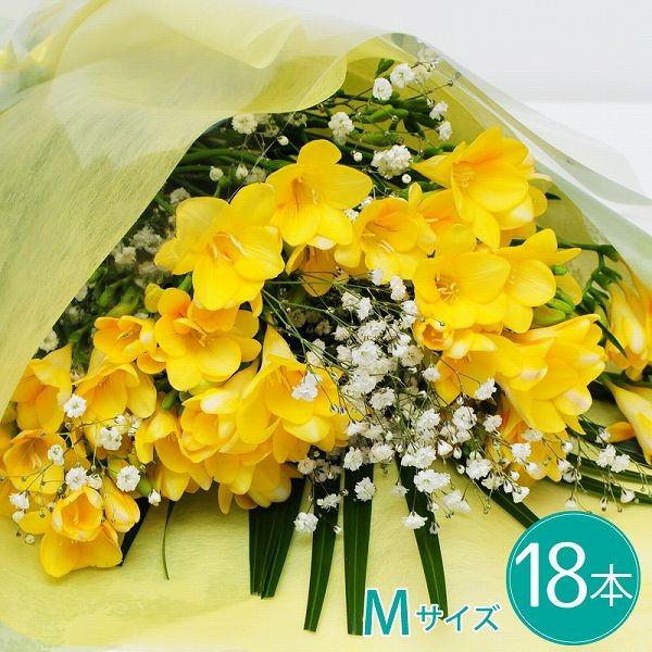 バレンタイン 花 誕生日 花ギフト　春  プレゼント 花 花束  卒業式 卒園式 フリージア 花束 誕生日 記念日  結婚記念日 フリージアの花束 Mサイズ | エーデルワイス花の贈り物 | 01