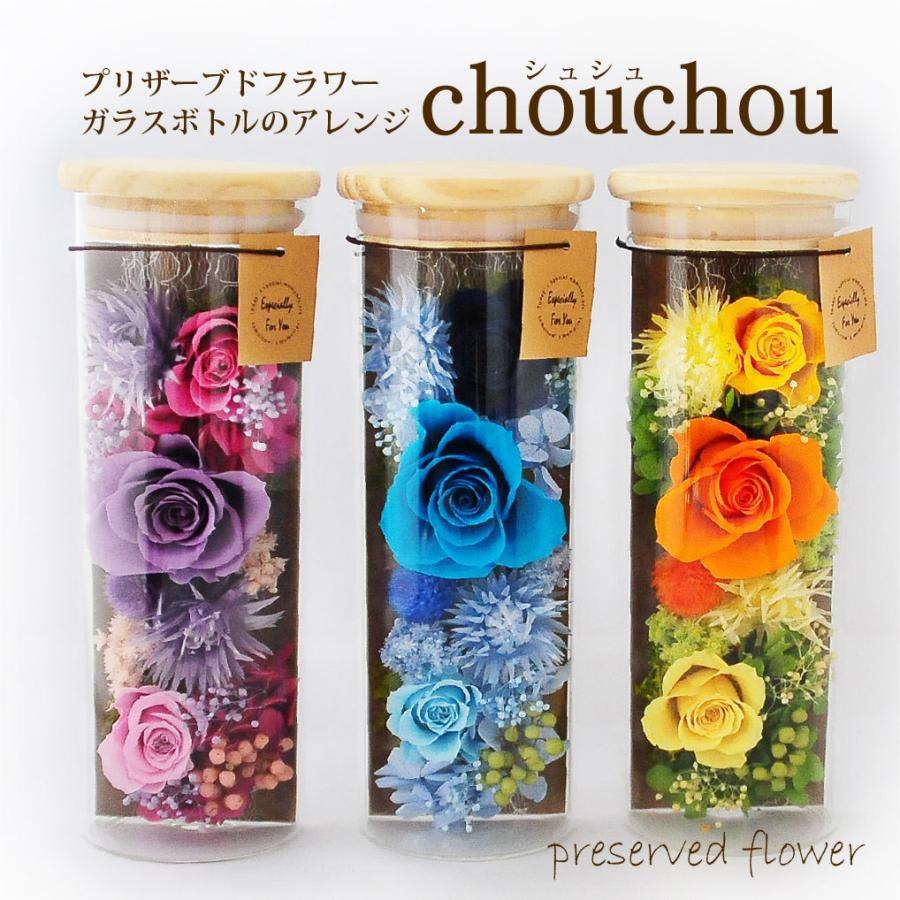 プリザーブドフラワー プレゼント 誕生日プレゼント 記念日 プレゼント 彼女 結婚記念日 結婚祝い プレゼント ガラスボトル プリザーブドフラワーシュシュ 全4色 Pf Chouchou 花束ギフト花工房 誕生日翌日配達 通販 Yahoo ショッピング