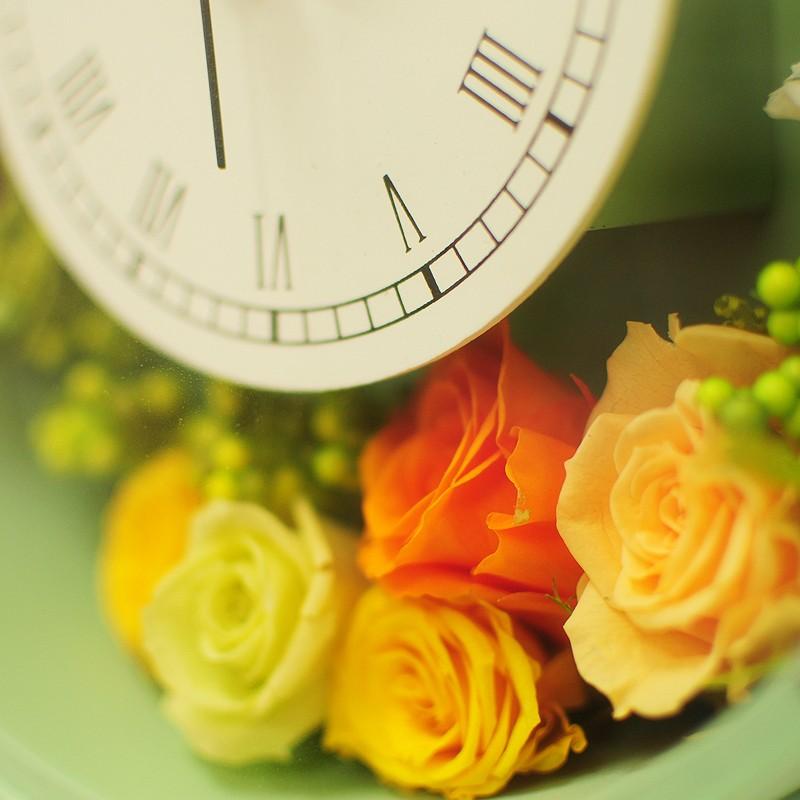 枯れない花 ギフト 花時計 ナチュラルグリーン 円形 プリザーブドフラワー 誕生日 記念日 贈り物 花 枯れない | エーデルワイス花の贈り物 | 04