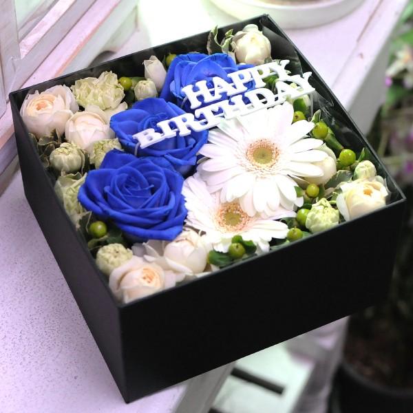 誕生日 プレゼント 花 アレンジメント お祝い 記念日 アレンジメント 結婚記念日 花 ボックスフラワー ローズボックス Lサイズ | エーデルワイス花の贈り物 | 06