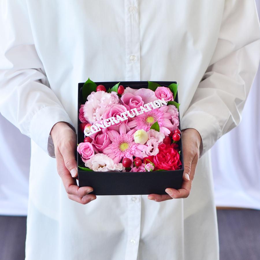 誕生日 プレゼント 花 アレンジメント お祝い 記念日 アレンジメント 結婚記念日 花 ボックスフラワー ローズボックス Lサイズ | エーデルワイス花の贈り物 | 02