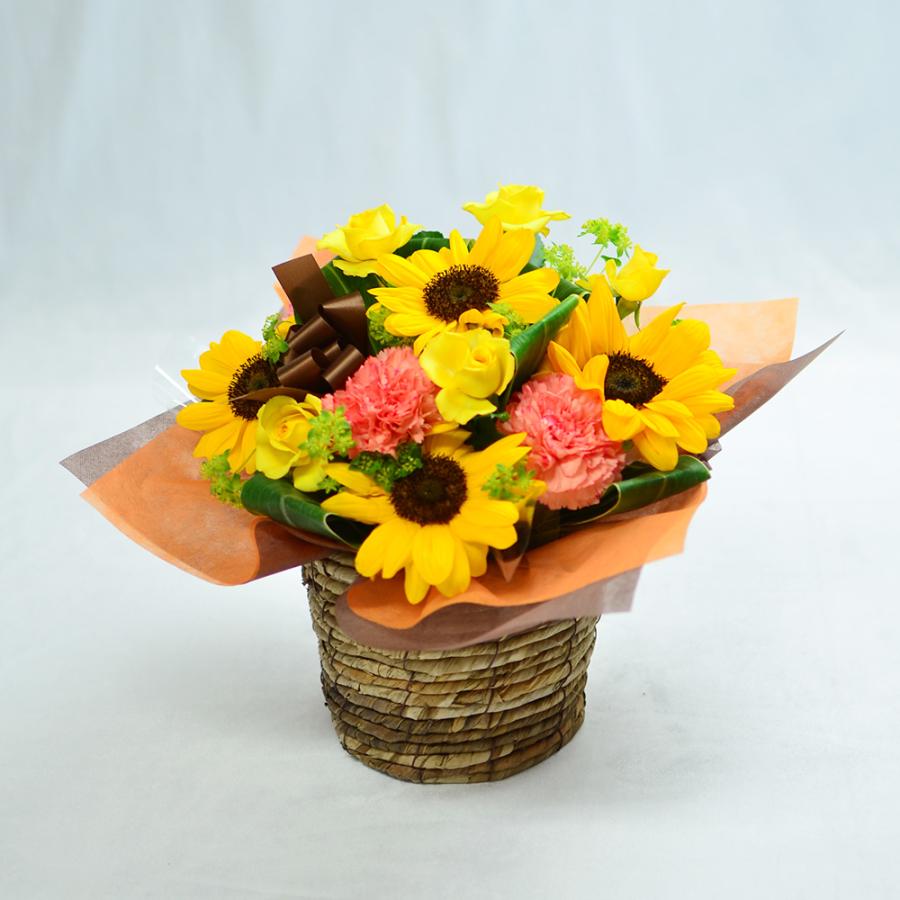 エーデルワイス花の贈り物 ひまわり 花 誕生日プレゼント フラワー