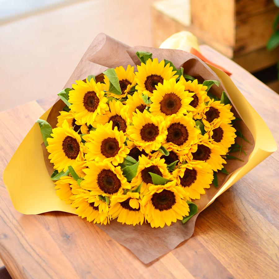 エーデルワイス花の贈り物 花 ギフト ひまわりの花束30本 生花 誕生日 