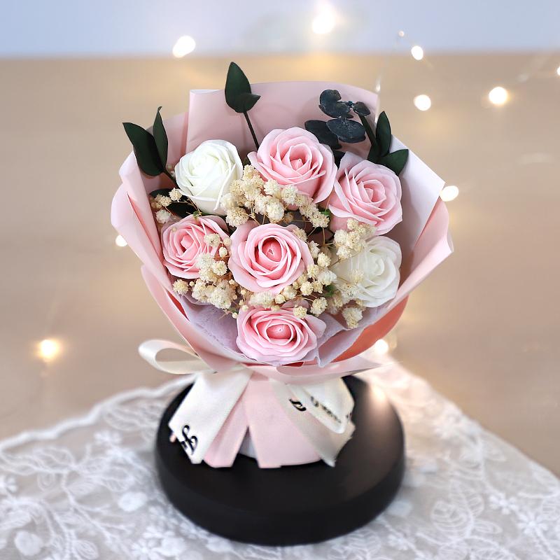 かわいい　花束　ギフト　ピンク　人気　ソープフラワー　エキシビジョン　C | 