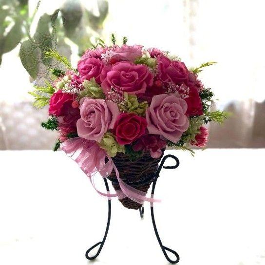 ✨大人気✨ミックスバラプリザーブアレンジ✨ラッピングのまま飾れます