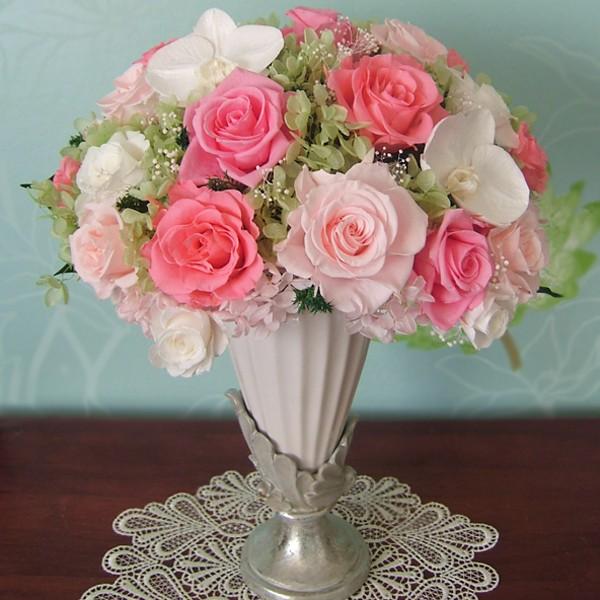 ピンクローズとコチョウラン】プリザーブドフラワー ギフト 開店祝い