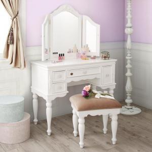 激安特価 ドレッサー 椅子付 セット 姫 ホワイト 白 ドレッサー スツールセット 全国組立設置無料 Askrenzo Com