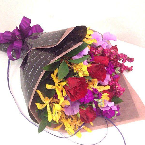 高級 シックな落ち着いた色のおまかせ花束 大人系