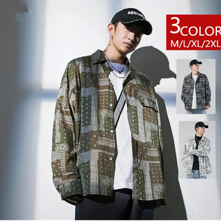 シャツ メンズ 長袖 長袖シャツ 総柄シャツ 100 コットン 民族風シャツ カジュアルシャツ Yシャツ ブランド おしゃれ 秋 秋物 秋服 Flower352 Flowerstore 通販 Yahoo ショッピング