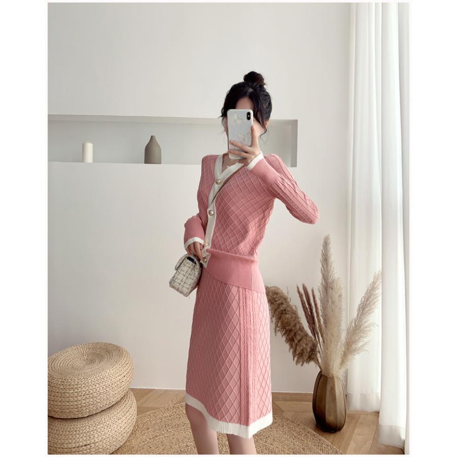 新規購入 セットアップ レディース 秋 冬 ロングニット ワンピース 花柄 ブラウス ロングニットワンピース カジュアル フェミニン 通勤 Ol Su 0017 春の最新作 送料無料 Centrodeladultomayor Com Uy