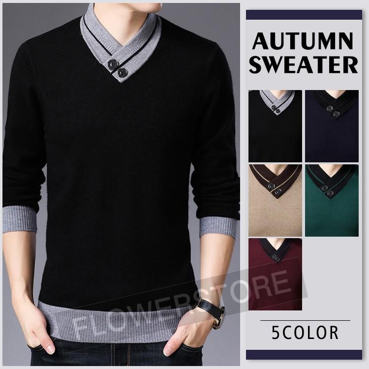 ニットメンズ 秋冬 セーター 長袖 トップス 無地 秋冬 メンズ ニット 新作 シンプル カジュアル キレイめ 細身 オシャレ 兄系 暖かい Fmy061 Flowerstore 通販 Yahoo ショッピング