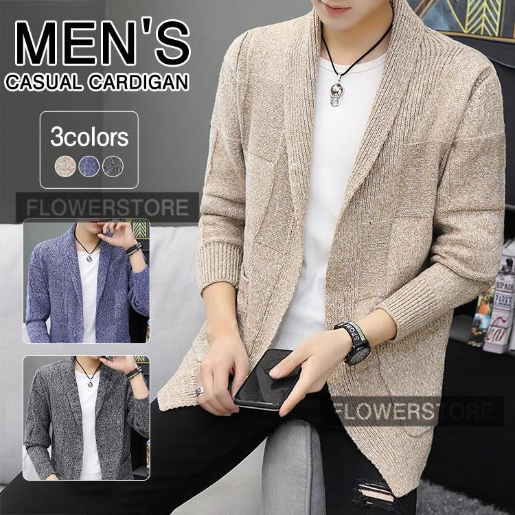 カーディガン メンズ 秋冬 長袖 ニットカーディガン アウター 羽織 着痩せ トップス 暖かい お兄系 代 30代 カジュアル キレイめ Fmy092 Flowerstore 通販 Yahoo ショッピング