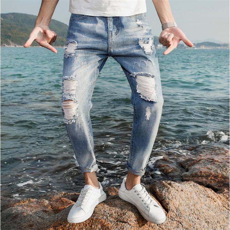 デニム メンズ ボトムス ジーンズ ダメージ加工 ダメージデニム ジーパン イージーパンツ おしゃれ 夏 夏服 ファッション Fnnzk007 Flowerstore 通販 Yahoo ショッピング