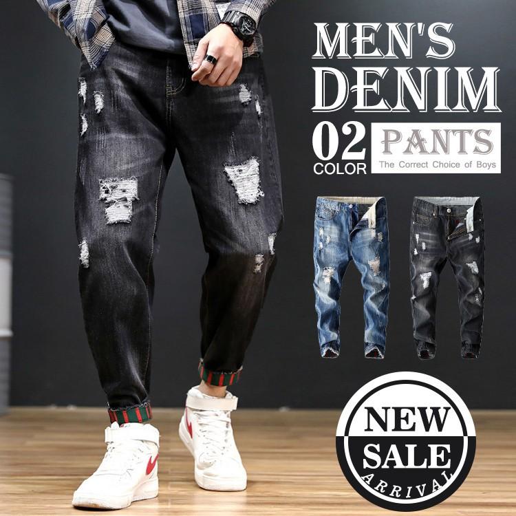 デニム メンズ ボトムス 春夏 ダメージ ジーンズ 大きいサイズ ジーパン デニムパンツ おしゃれ ファッション スキニー デニムパンツ 個性的 新作 Fnnzk027 Flowerstore 通販 Yahoo ショッピング