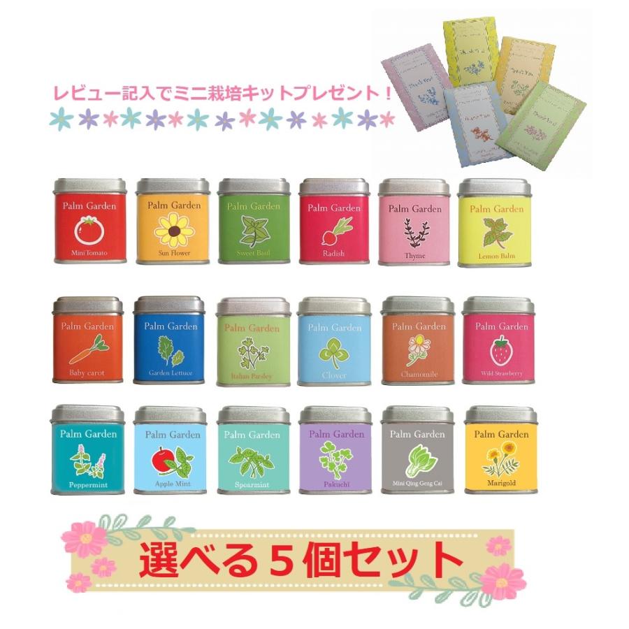 21新商品 栽培キット 選べる5個セット 小さな栽培セット パームガーデン キッチンガーデニング ミニガーデン 家庭菜園 可愛い ハーブと野菜