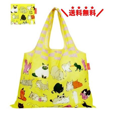 プレーリードッグ エコバッグ 【猫まみれ】 大容量 2WAY 折りたたみ マチ付き ショッピングバッッグ  おしゃれ 可愛い メール便無料 | 