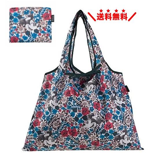 プレーリードッグ ディズニー エコバッグ 【ミニー小花】 大容量 2WAY 折りたたみ ショッピングバッグ おしゃれ 可愛い メール便無料 | 