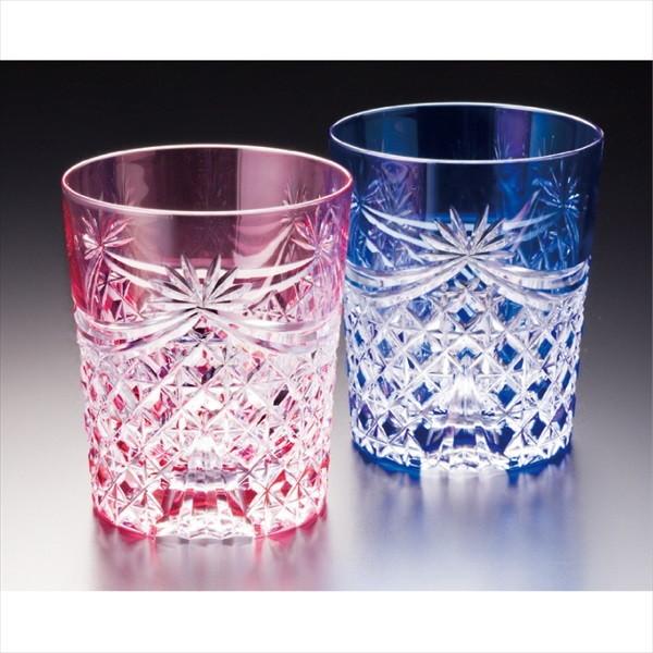 カガミクリスタル 江戸切子 ペアロックグラス TPS370-2835-AB