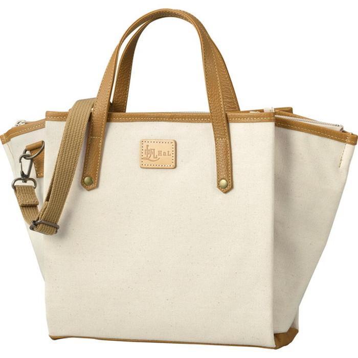HaL 倉敷産帆布×姫路レザー プリーツ ショルダーバッグ HAL88150-BE