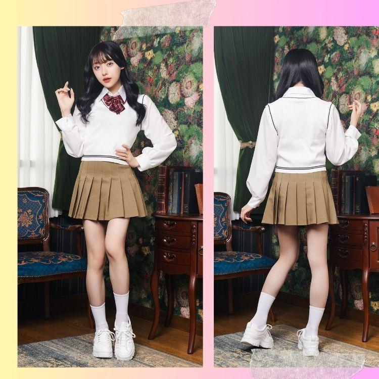 Malbon セーラー襟ニットベスト×スカート ✨完売希少 美品⛳ M Malbon セーラー襟ニットベスト×スカート ✨完売希少 美品⛳ M