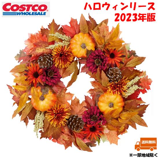 コストコ ハロウィン リース COSTCO 2023年 ハーベスト 直径61センチ デコレーション 花 松ぼっくり カボチャ 秋 497