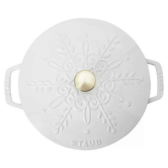 【新品】ストウブ　ブレイザー　スノーフレーク　ホワイト　ソテーパン　24cm ストウブ スノーフレーク ブレイザーソテーパンホワイト 24㎝
