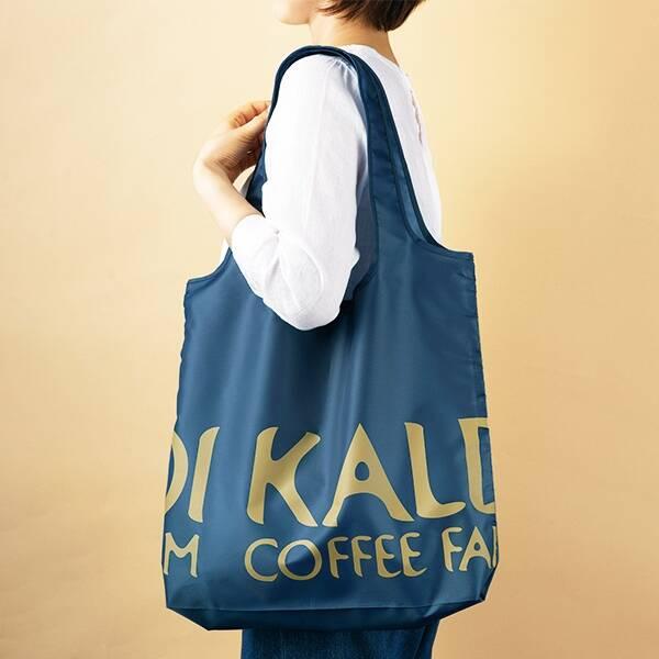 カルディ エコバッグ ショッピングバッグ 折り畳み式 クラシックブルー