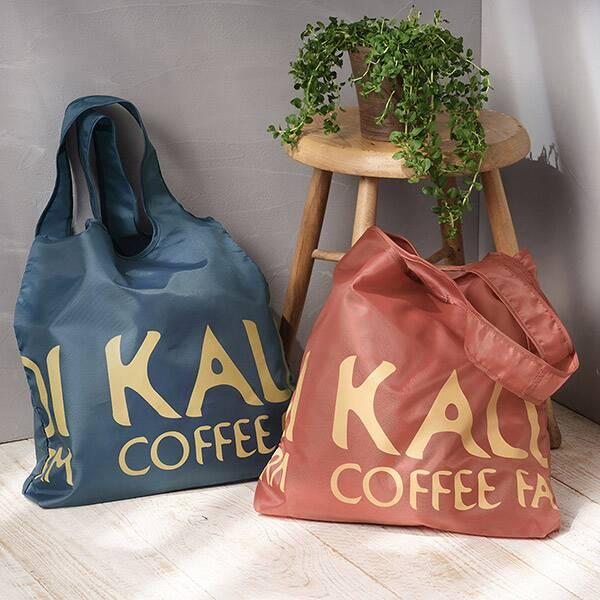 カルディ エコバッグ ショッピングバッグ 折り畳み式 クラシックブルー