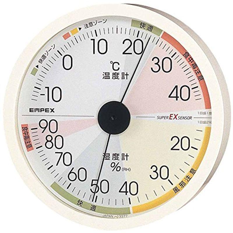 エンペックス気象計 温度湿度計 高精度ユニバーサルデザイン 壁掛け用 日本製 超特価SALE開催 豪奢な EX-2821 ホワイト