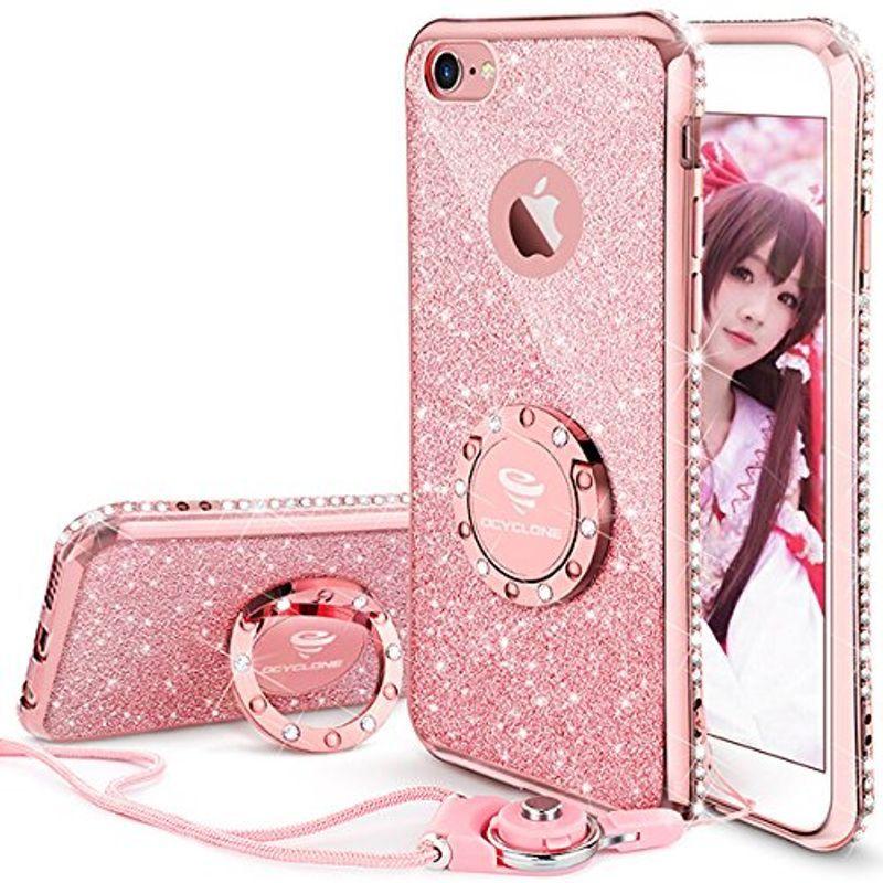 Ocyclone Iphone6splus Iphone6plus 適応 リング付きケース キラキラ かわいい おしゃれ ストラップ ライン 驚きの価格が実現