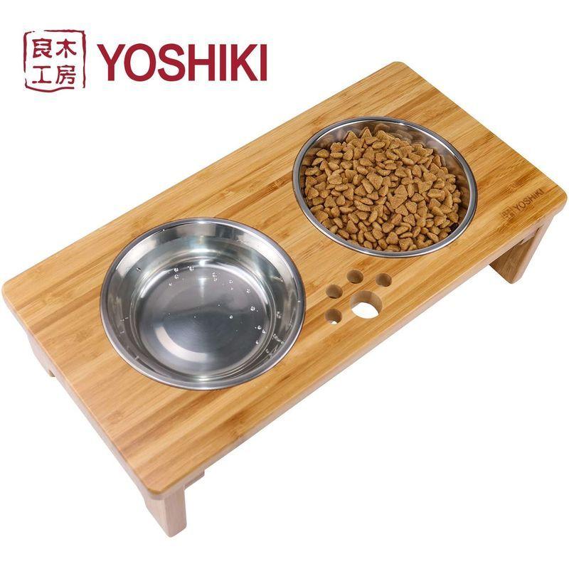天然素材yoshiki良木工房 愛犬 愛猫の食生活を快適に 竹製 ペット用食器台 在庫有 犬用 猫用 犬猫えさ入れ ごはん皿 食器台 水入れ 餌台