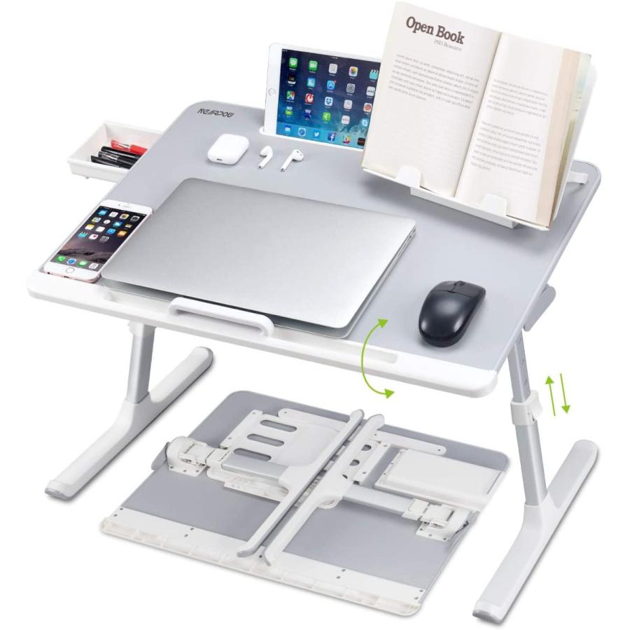 Web限定 Nearpow 折りたたみテーブル ノートパソコンスタンド ベッドテーブル 腕保護 凹溝付き タブレット スマホスタンド ローテーブル Pc メール便なら送料無料 Nicmosul Org