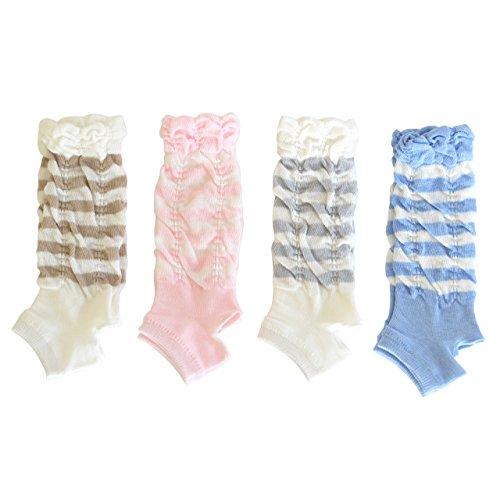 ベビートレンカ レッグウォーマー ボーダー柄 ２足セット 日本製 17a 127 ピンクamp ブラウン 超目玉 12月