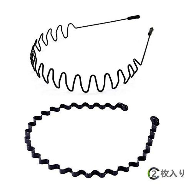 メンズ カチューシャ レディース ヘアバンド 波型 スプリング 男女兼用 髪留め ヘアアクセサリー シンプル 前髪