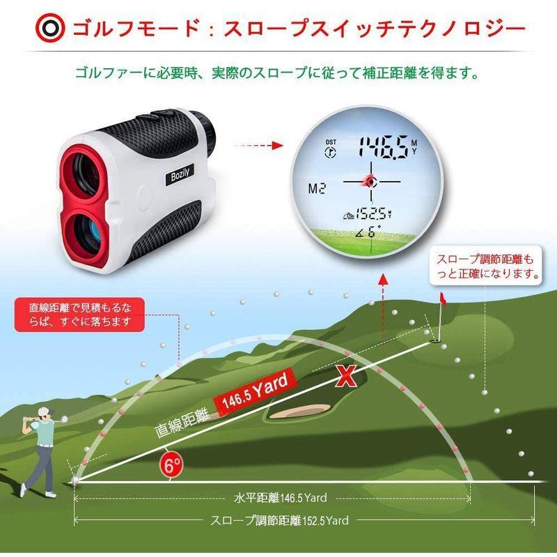 レーザー距離計 ゴルフ用 距離測定器 レンジファインダー 光学6倍 最大測定距離1000ヤード 携帯型 連続測定軌道補正 ジョルト スロープ|flvffymene|08