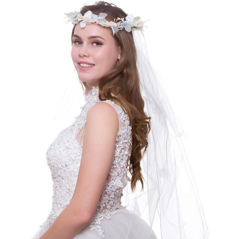 ネット糸 花冠 ヘッドバンド ブライダル 花かんむり花嫁花かんむり ウェディング ヘッドドレス 新婦人 婚式 感謝価格