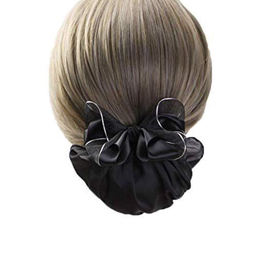 ヘアスタイル 見ちがえる シニヨンネット リボン お団子ネット まとめ髪 ネット シニヨンネット バレッタ ネット付きバレッタ 黒 お団子カ Fluffy Mane 通販 Yahoo ショッピング