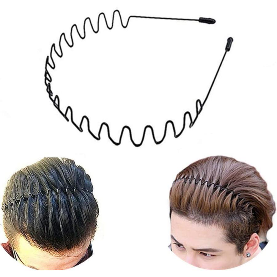 3本入り メンズ カチューシャ ウェーブ スプリング ヘアバンド 鉄 波型 くし付き 滑り止め 固定 痛くない 黒 シンプル 髪留め ヘア Fluffy Mane 通販 Yahoo ショッピング
