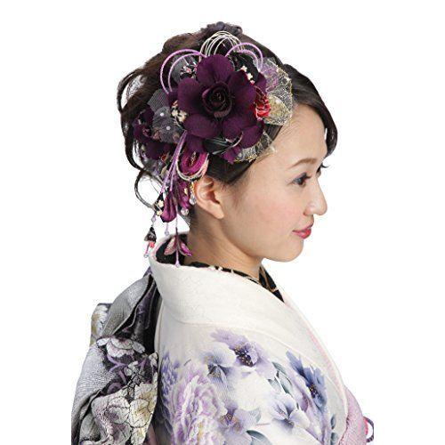在庫有 花髪飾り かんざし 紫ヴァイオレット 成人式 振袖 卒業式 袴 着物 和装 簪 髪型 New限定品 Smmacademy Ru