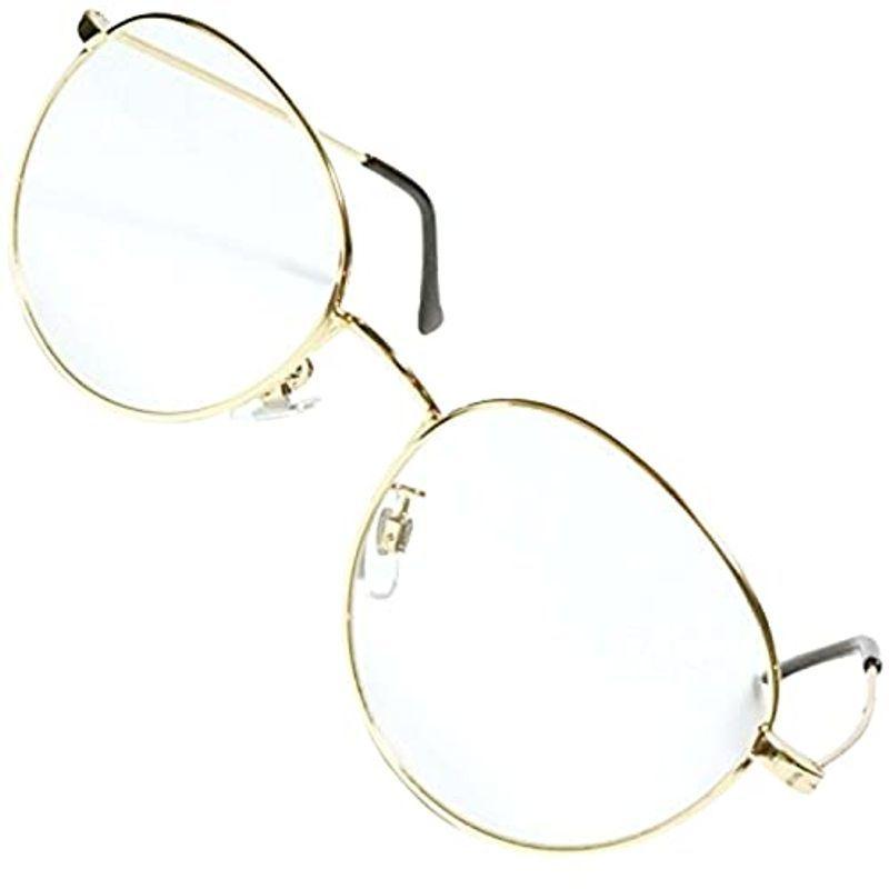 男女兼用 カジュアルウェア ゴールド クリア 伊達メガネ 伊達眼鏡 だてめがね だて眼鏡 度なしメガネ ファッションメガネ めがね 眼鏡 メンズ レディース 金ブチ 丸 Fmfm Com Mx
