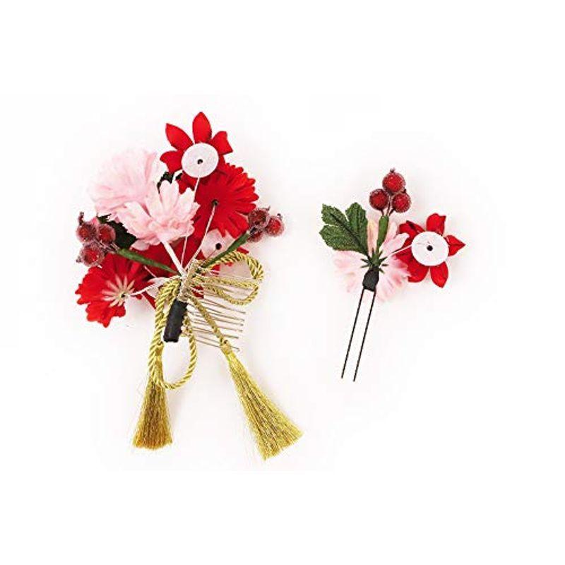 年末のプロモーション特価 髪飾り 成人式 花 振袖 つまみ細工 袴 2点セット 赤 ピンク 金さ 髪型 ヘアスタイル ヘアアレンジ ドライフラワー No 9 4180 Www Cancousa Com
